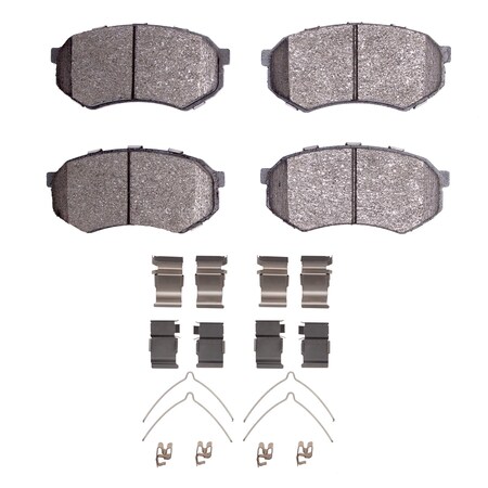 Dynamic Friction Co 5000 Advanced Brake Pads - Ceramic and Hardware Kit, Long Pad Wear, Front 1551-0389-01